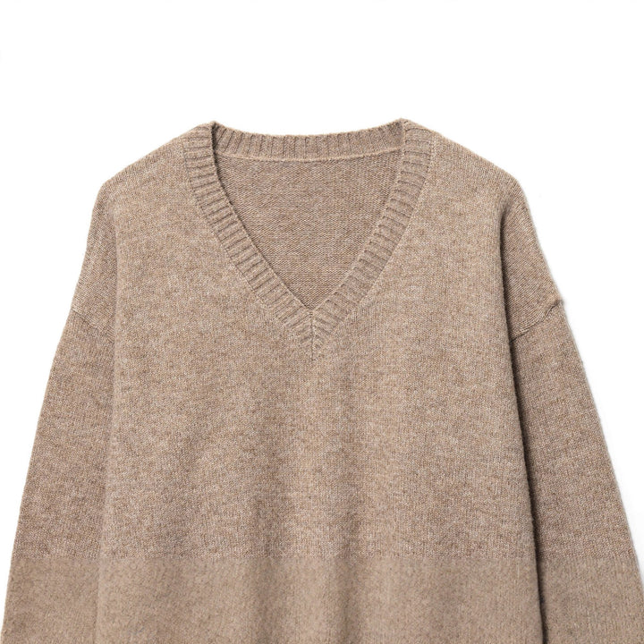 Damen Kaschmir-Pullover mit V-Ausschnitt und lässigem Schnitt Drune
