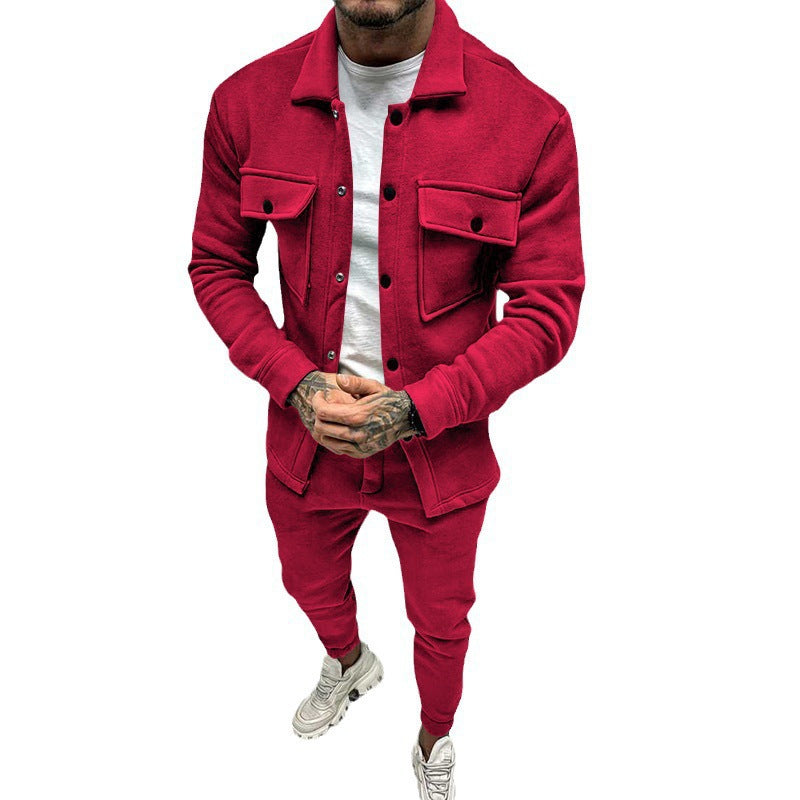 Herren Utility-Overshirt aus French-Terry mit Pattentaschen und Druckknopfverschluss Drune