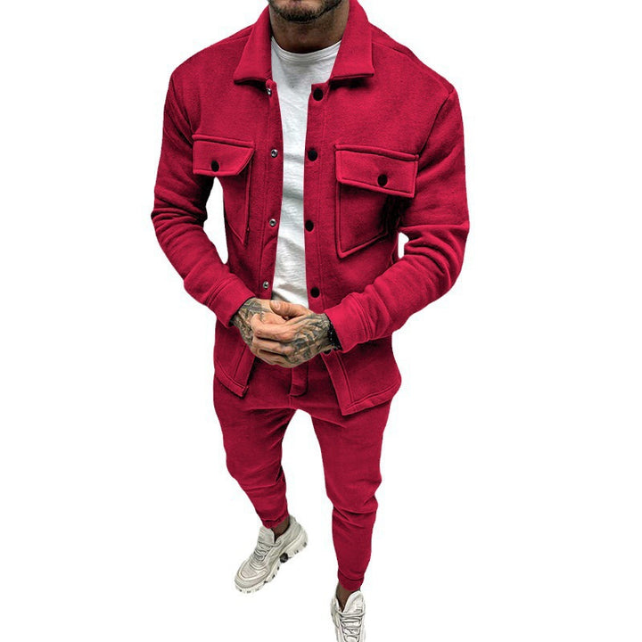 Herren Utility-Overshirt aus French-Terry mit Pattentaschen und Druckknopfverschluss Drune