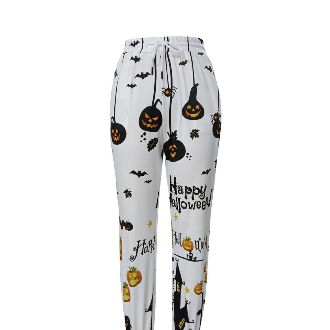 Damen Lässige Print-Hose mit herbstlichem Motiv Drune