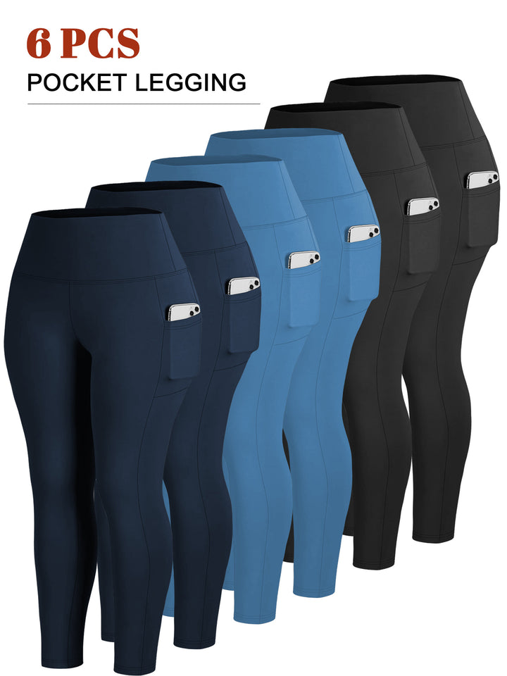 Damen Knöchelhohe Sportleggings mit hohem Bund und seitlicher Smartphone-Tasche Drune
