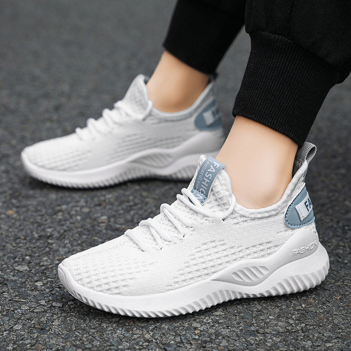 Unisex Atmungsaktiver Strick-Sneaker mit gedämpfter Laufsohle und Slip-On-Passform Drune