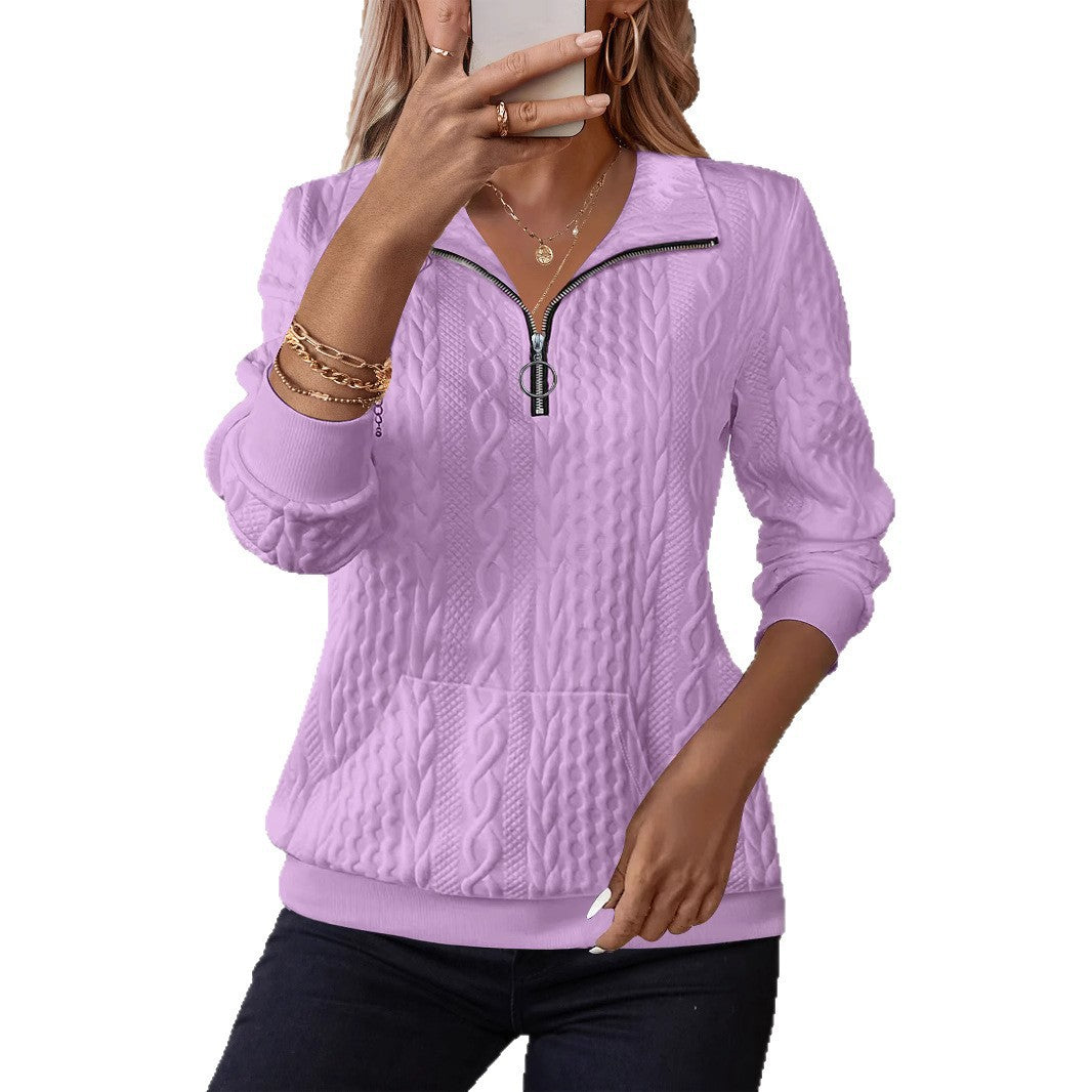 Damen Strickpullover mit Reißverschluss Drune