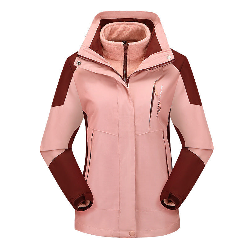 Damen vielseitige Outdoorjacke mit abnehmbarer Fleece‑Innenjacke und winddichter Softshell‑Hülle Drune