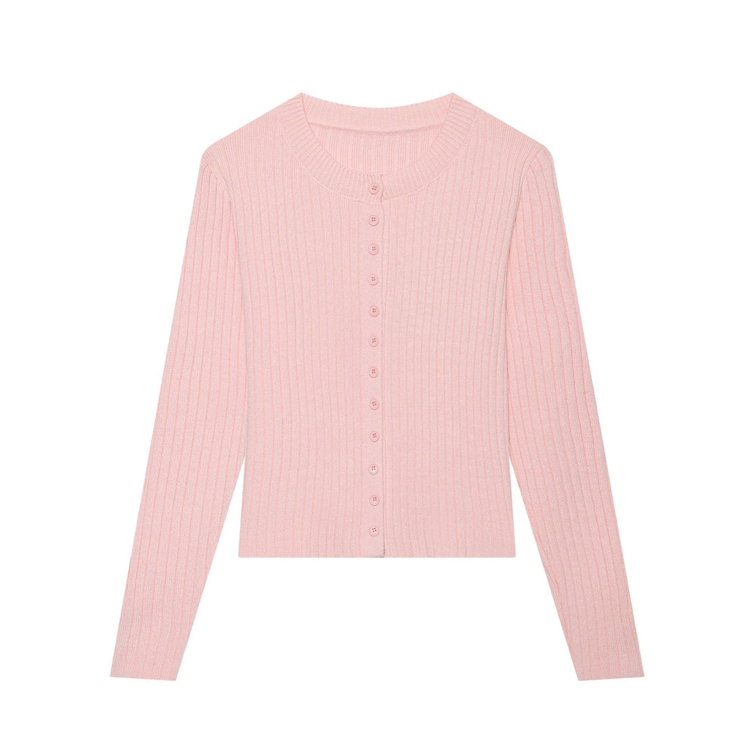 Damen Feinstrick‑Cardigan mit Rippstruktur und durchgehender Knopfleiste Drune