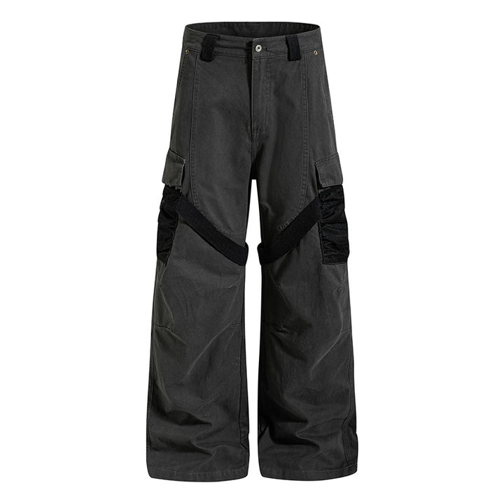 Damen Weite Cargo‑Palazzo‑Hose mit Utility‑Taschen und Mesh‑Einsätzen Drune