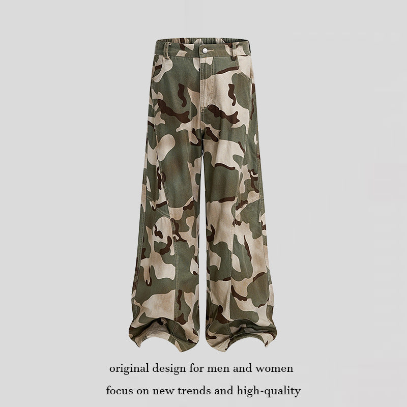 Damen weite Cargo‑Culotte‑Hose im Loose‑Fit mit Knie‑Patch und elastischem Bund Drune