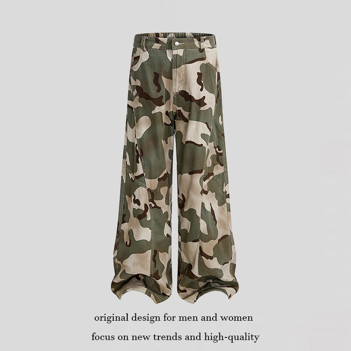 Damen weite Cargo‑Culotte‑Hose im Loose‑Fit mit Knie‑Patch und elastischem Bund Drune
