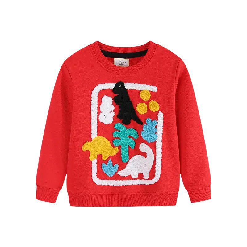 Jungen Sweatshirt mit buntem Dinosaurier-Applikationsdesign Drune