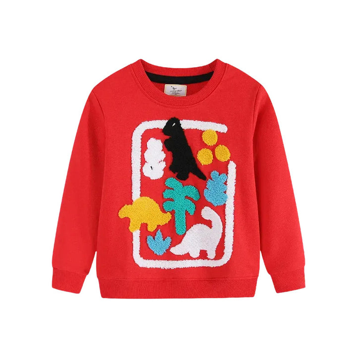 Jungen Sweatshirt mit buntem Dinosaurier-Applikationsdesign Drune