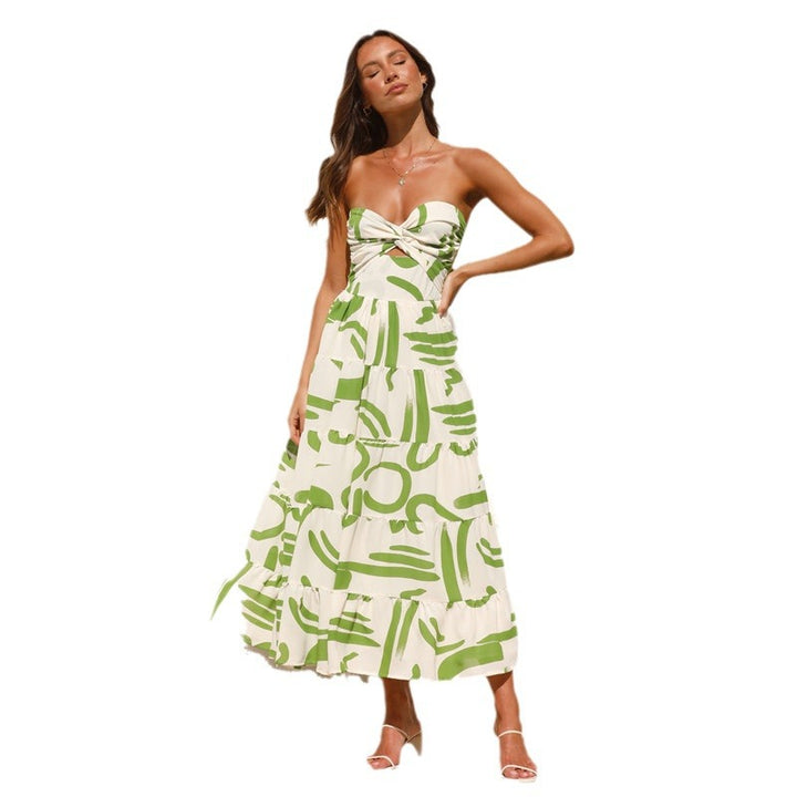 Damen Maxikleid mit modernen Drapierungen und lässigem Schnitt Drune