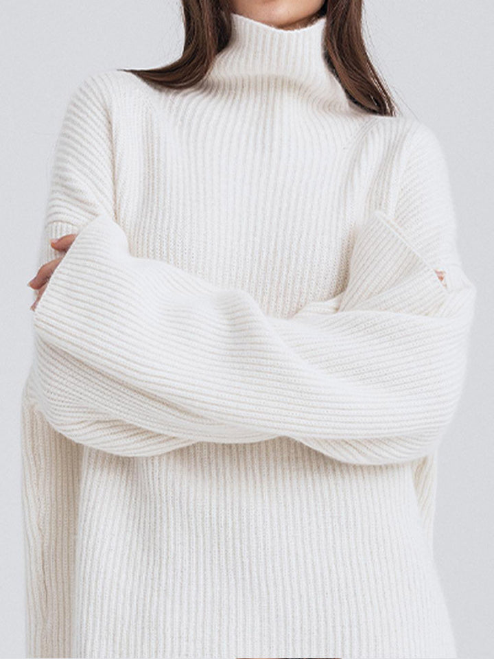Damen Großer Rollkragen-Strickpullover aus hochqualitativem Material Drune