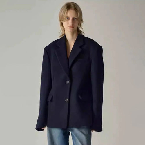 Damen eleganter Oversize-Blazer mit raffinierter Innenjacke Drune