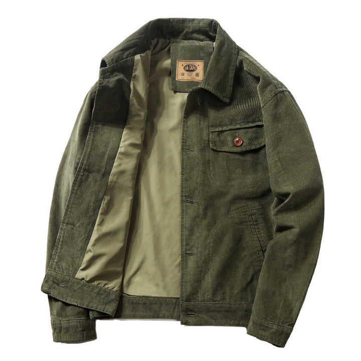 Herren Baumwoll-Cordjacke im Worker-Blouson mit leichtem Innenfutter Drune