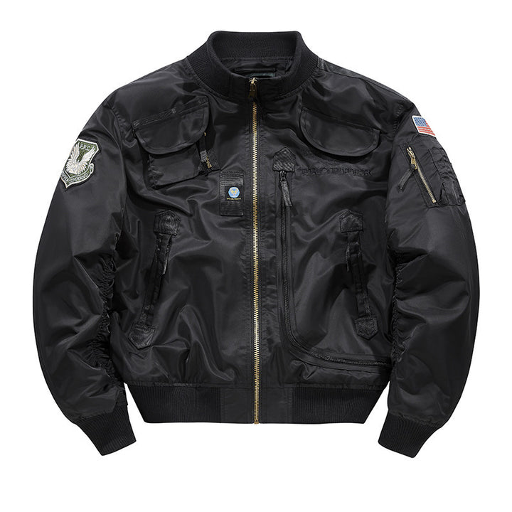 Herren Piloten-Bomberjacke mit Vintage-Utility-Taschen und klassischem Flieger-Schnitt Drune