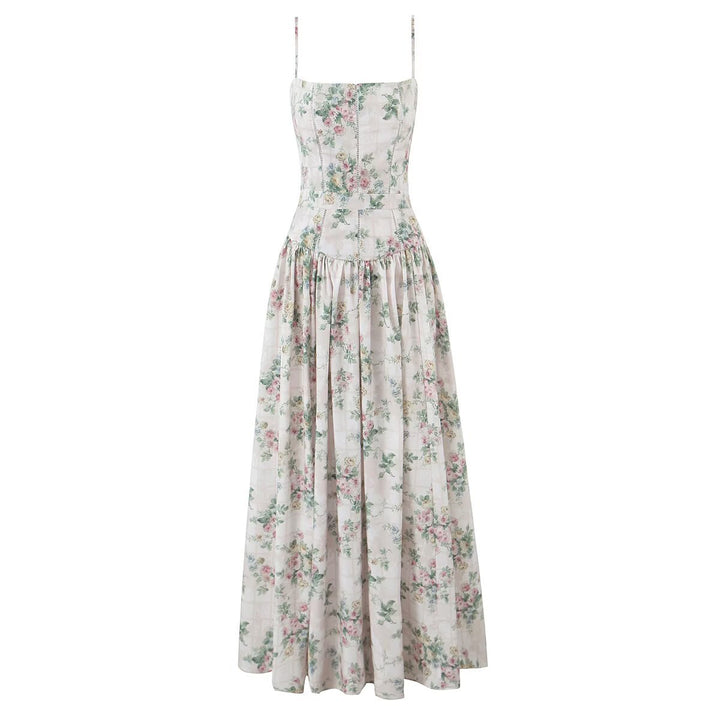 Damen Maxikleid mit floralen Stickereien und luftiger Silhouette Drune