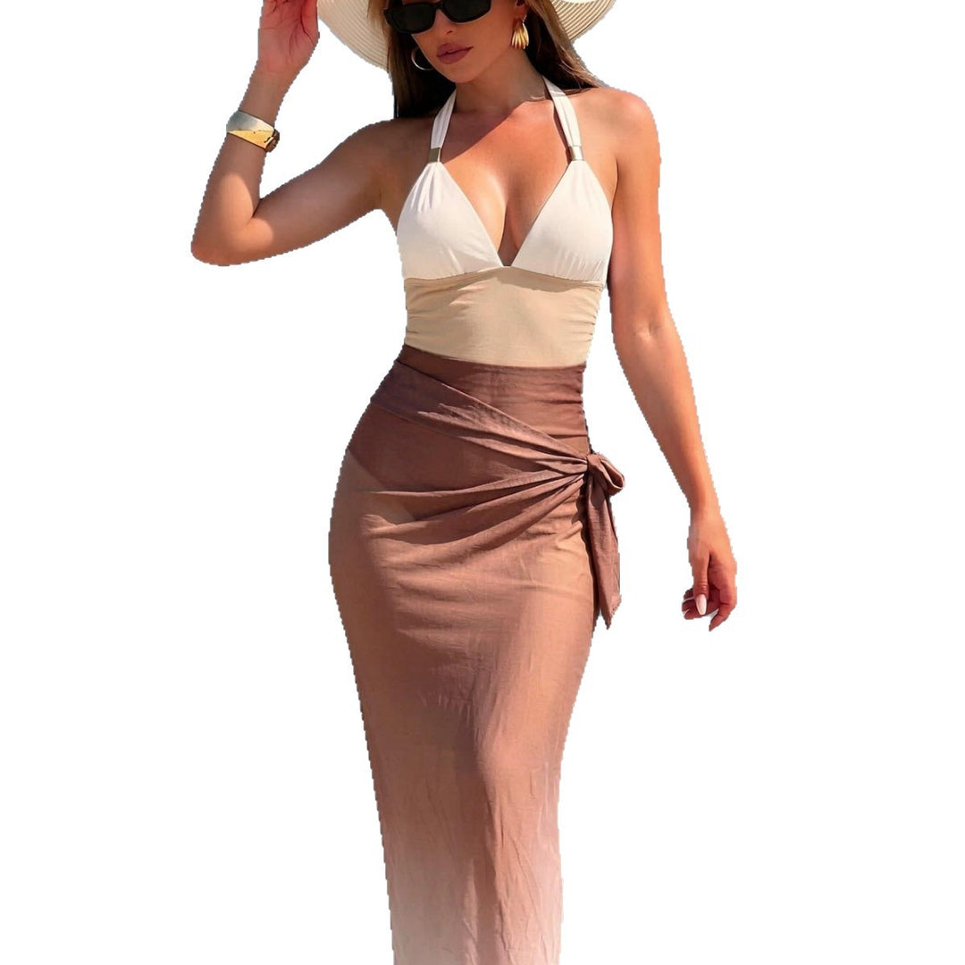 Damen Exklusiver Strand-Midi-Rock mit bindbarem Detail Drune