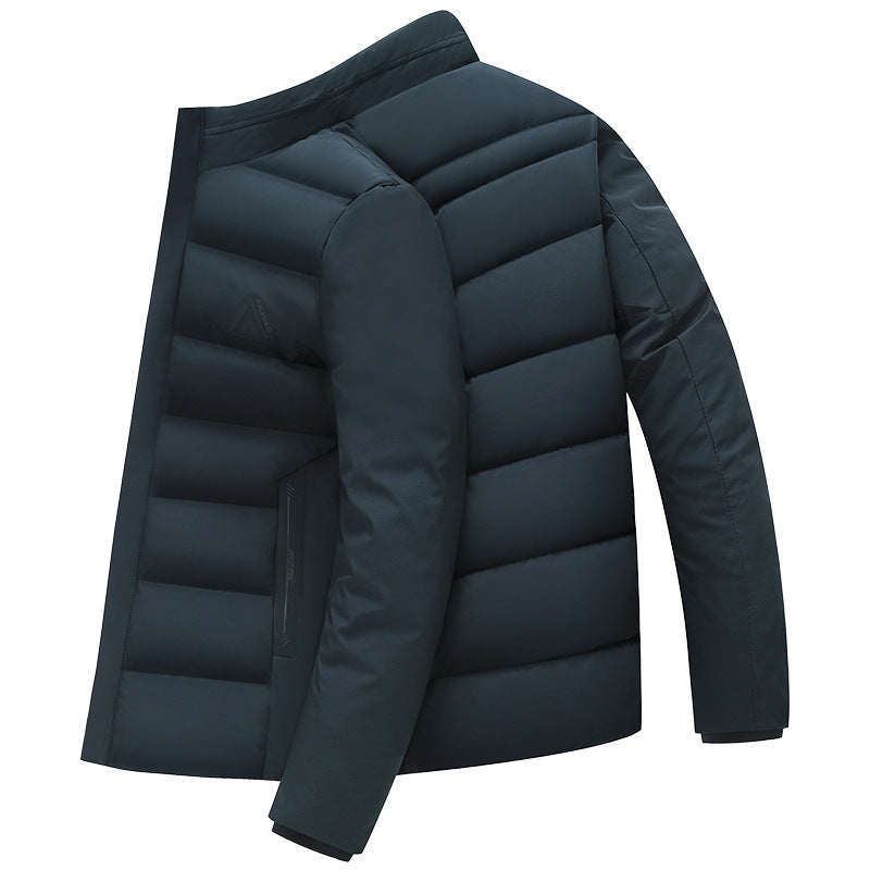Herren Wattierte City-Jacke mit Stehkragen, wasserabweisender Oberfläche und verdecktem Reißverschluss Drune