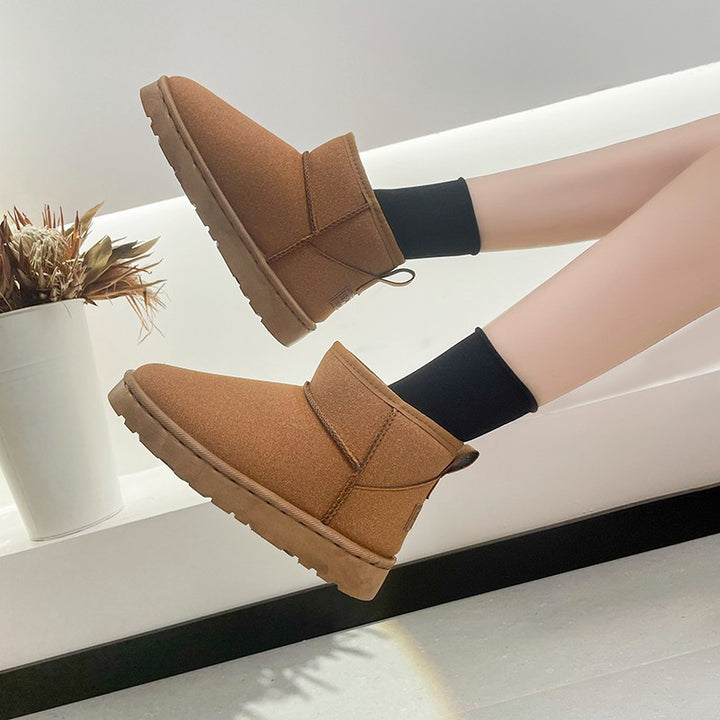 Damen Gefütterte Kurz‑Boots mit Teddyfutter, Slip‑On‑Design und profilierter Gummisohle Drune