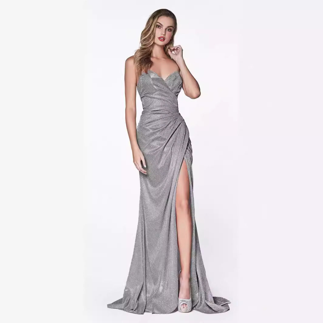 Damen Glamouröses Abendkleid mit seitlichem Schlitz Drune
