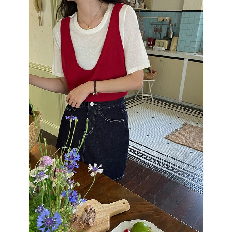 Damen Denim-Miniröcke im klassischen Design Drune