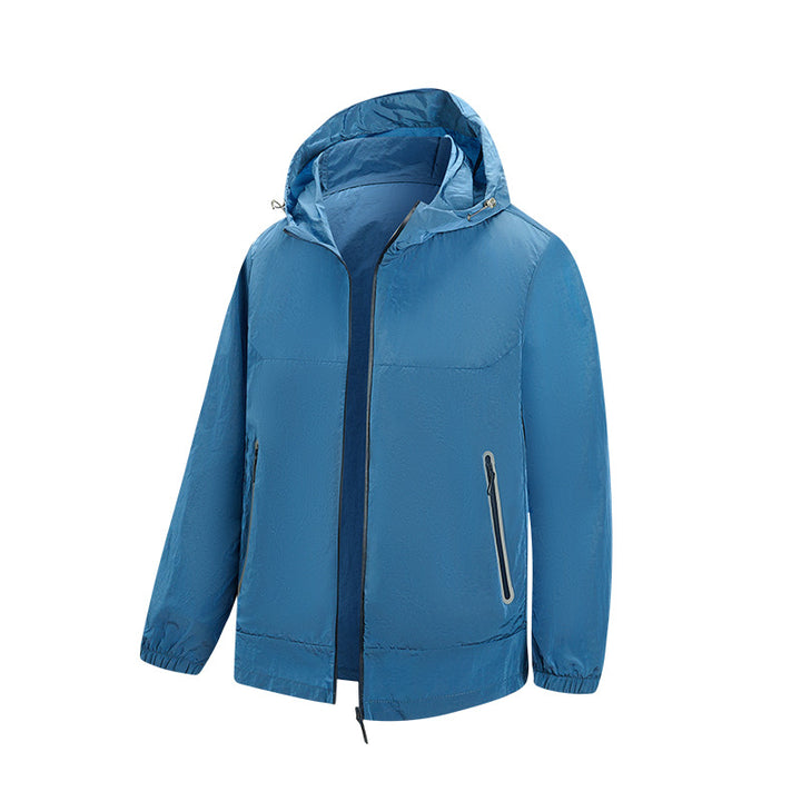Herren Leichte Kapuzen-Windjacke mit wasserabweisender Membran und reflektierenden Reißverschlusstaschen Drune