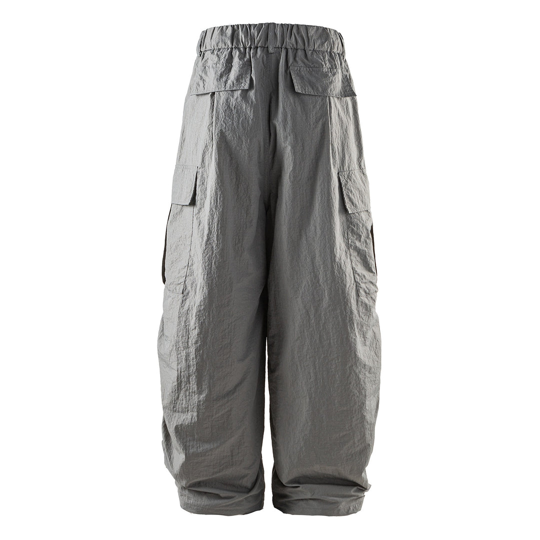 Herren Leichte Crinkle‑Optik Cargo‑Jogginghose mit elastischem Bund und Kordelzug Drune