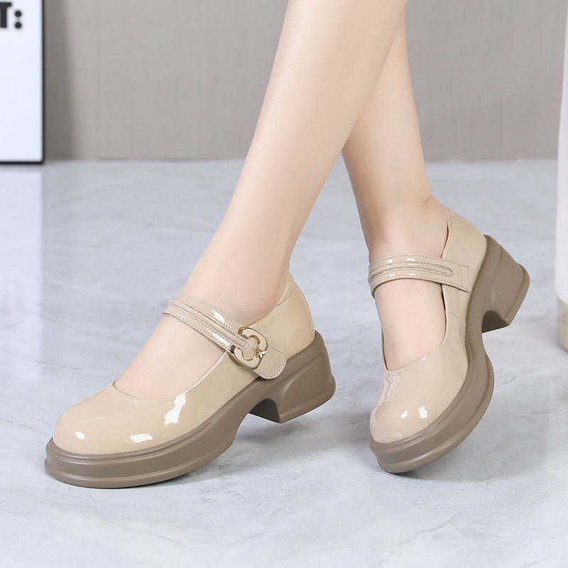 Damen Mary Jane Schuhe mit modischem Schnallenakzent und komfortablem Blockabsatz Drune