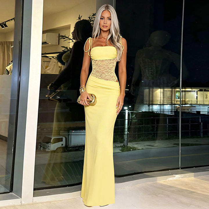 Damen Elegantes Abendkleid mit Korsett-Oberteil und drapiertem Rock Drune