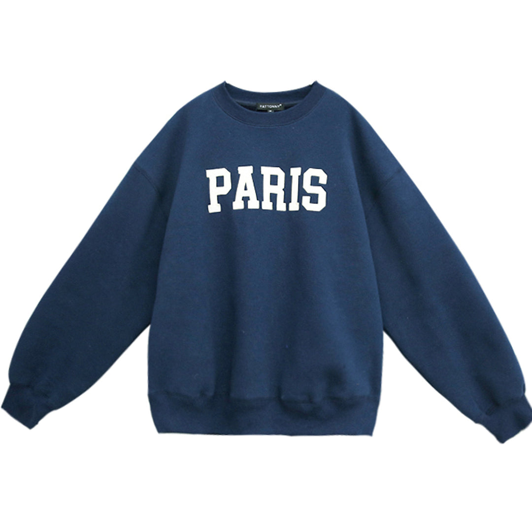 Damen lässiger Sweatshirt mit markantem Schriftzug Drune