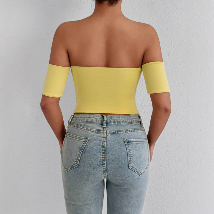 Damen Off-Shoulder Body mit figurbetonendem Schnitt Drune