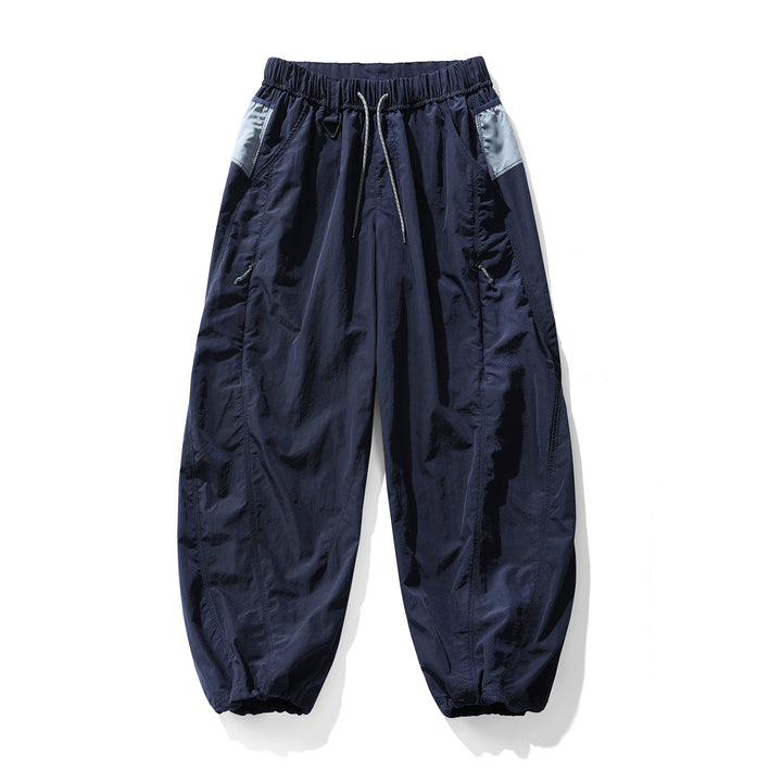 Herren Balloon-Silhouette Ripstop-Freizeit-Hose mit elastischem Tunnelzugbund, Zip-Taschen und D-Ring Drune
