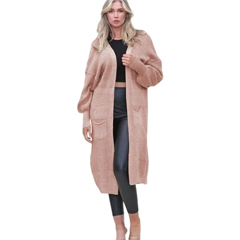 Damen Grobstrick-Cardigan mit offenen Taschen und lässigem Design Drune