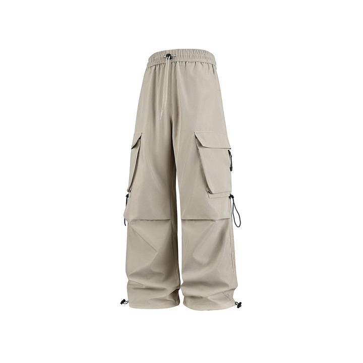 Herren Baggy‑Cargohose im Tech‑Utility‑Stil mit elastischem Tunnelzugbund, großen Klappfächern und Zipper‑Details Drune