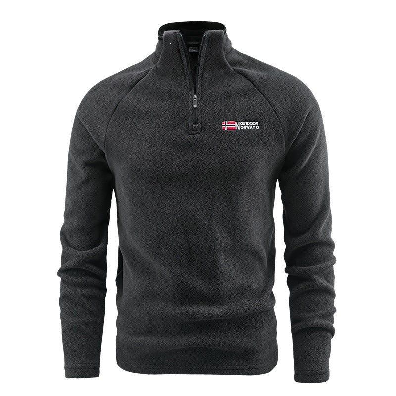 Herren Fleece-Halbzip-Pullover mit stehendem Kragen und atmungsaktivem Thermofleece Drune