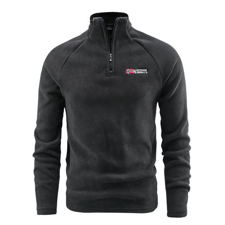 Herren Fleece-Halbzip-Pullover mit stehendem Kragen und atmungsaktivem Thermofleece Drune