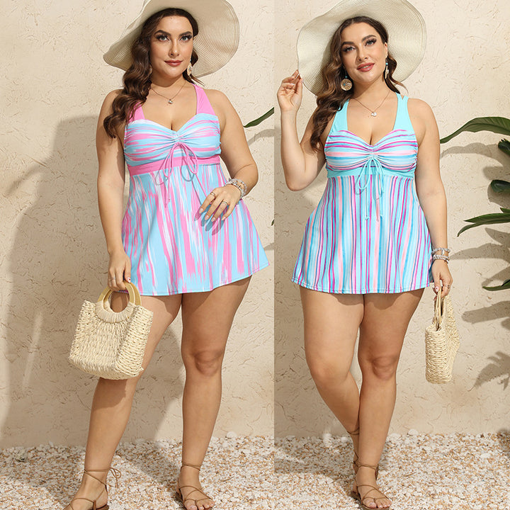 Damen Tankini mit verspieltem Wickel-Design und figurbetonendem Schnitt Drune