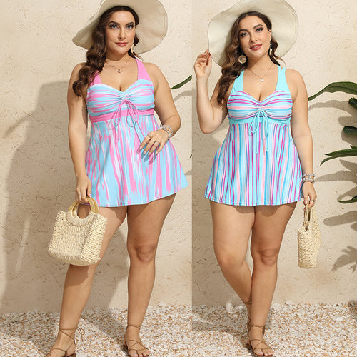 Damen Tankini mit verspieltem Wickel-Design und figurbetonendem Schnitt Drune