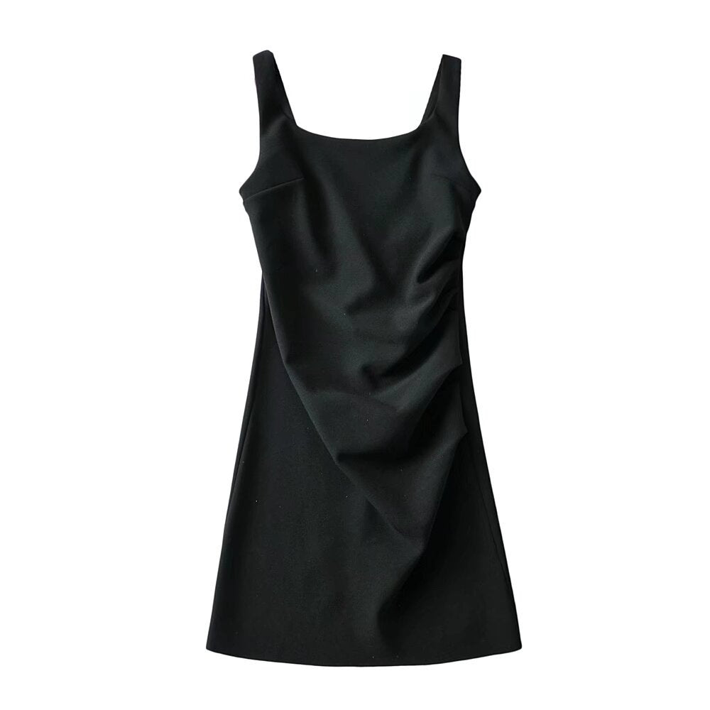 Damen modernes Sommerkleid mit Drapierung Drune