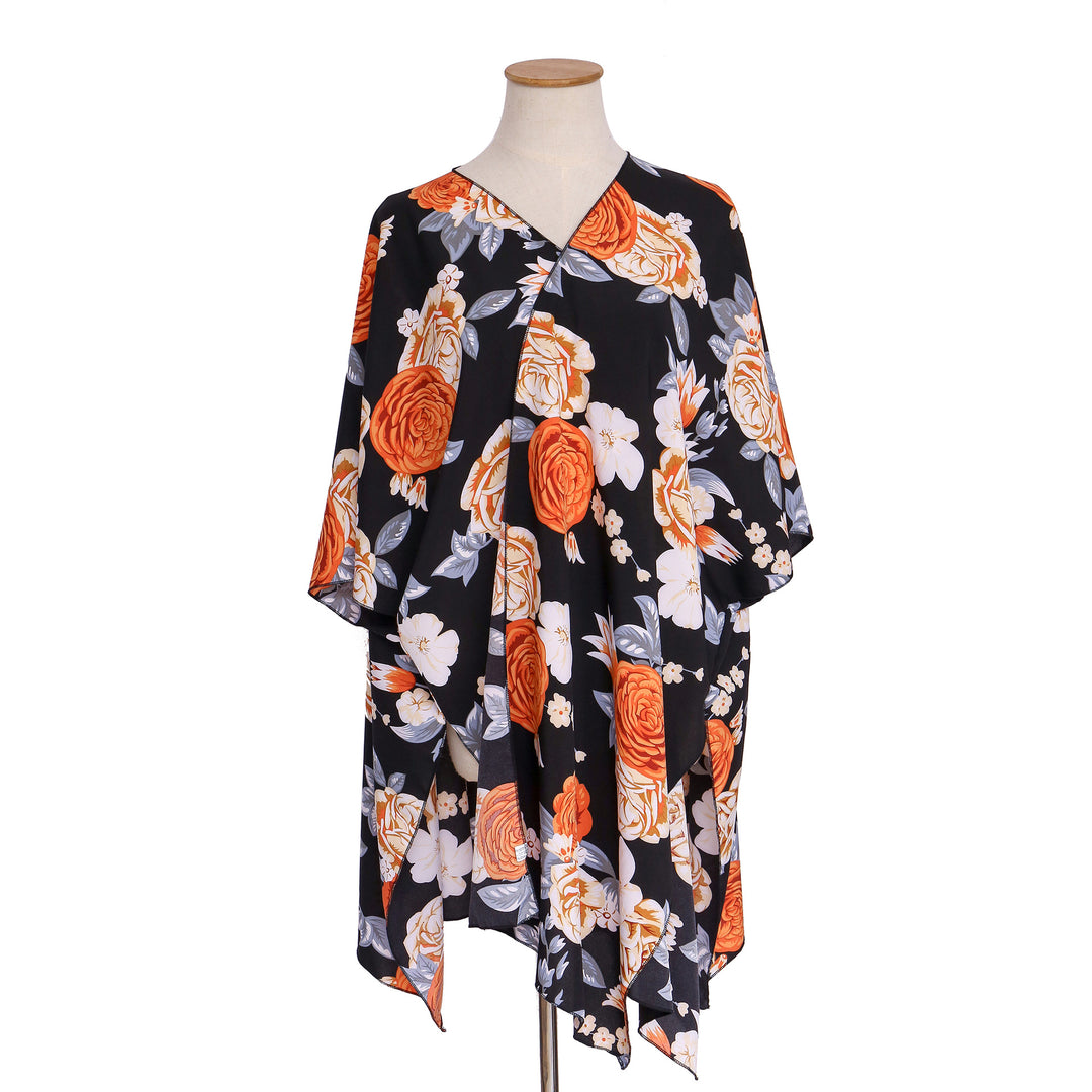 Damen Verspielter Kaftan‑Kimono‑Überwurf aus leichter Viskose mit asymmetrischem Zipfelsaum Drune