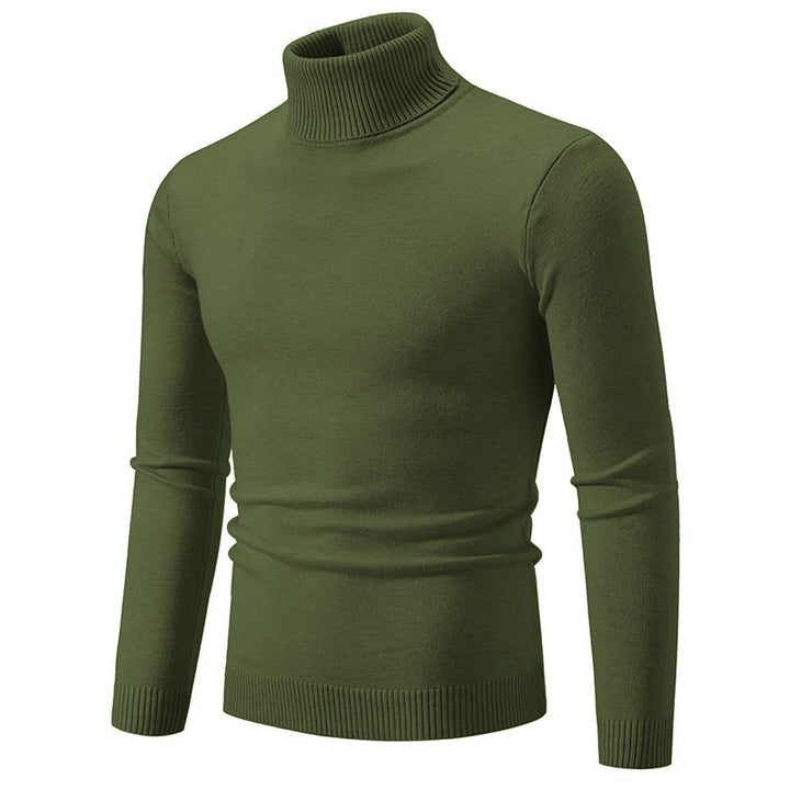 Herren Figurbetonter Rollkragenpullover aus Feinstrick mit geripptem Kragen und Bündchen Drune