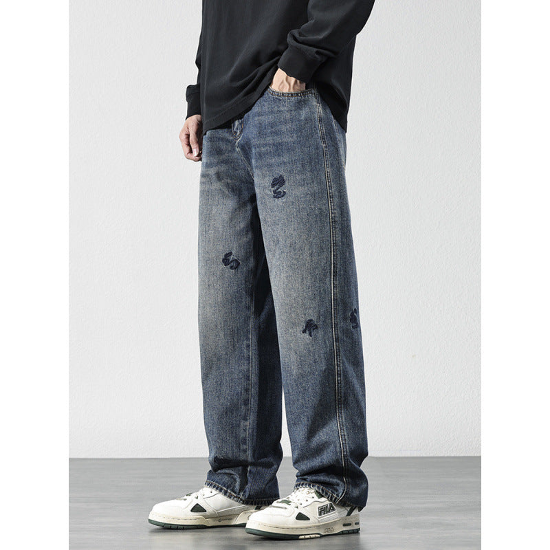 Herren Bequeme und modische Jeans mit Stickereien Drune