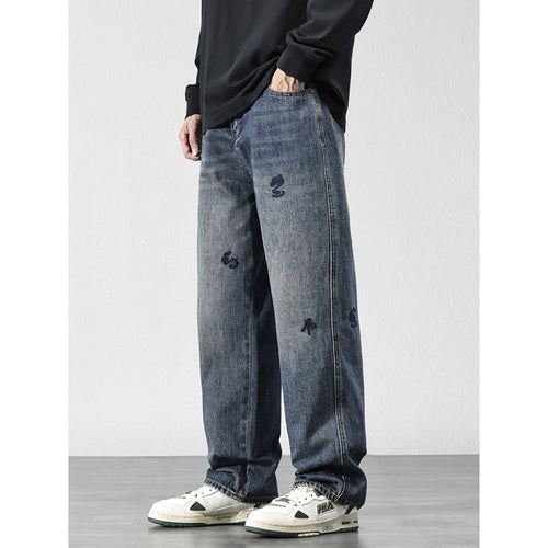 Herren Bequeme und modische Jeans mit Stickereien Drune