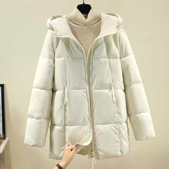 Damen Komfortable und stylische Pufferjacke mit Kapuze und praktischen Reißverschlusstaschen Drune
