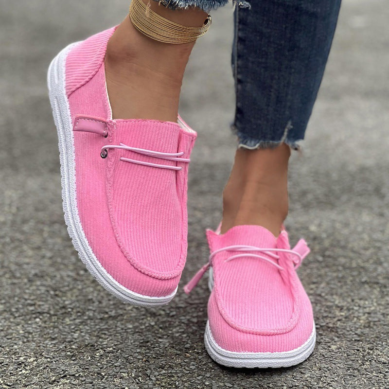Damen nan urbaner Slip-On Loafer mit geripptem Textiloberteil und dämpfender Gummisohle Drune