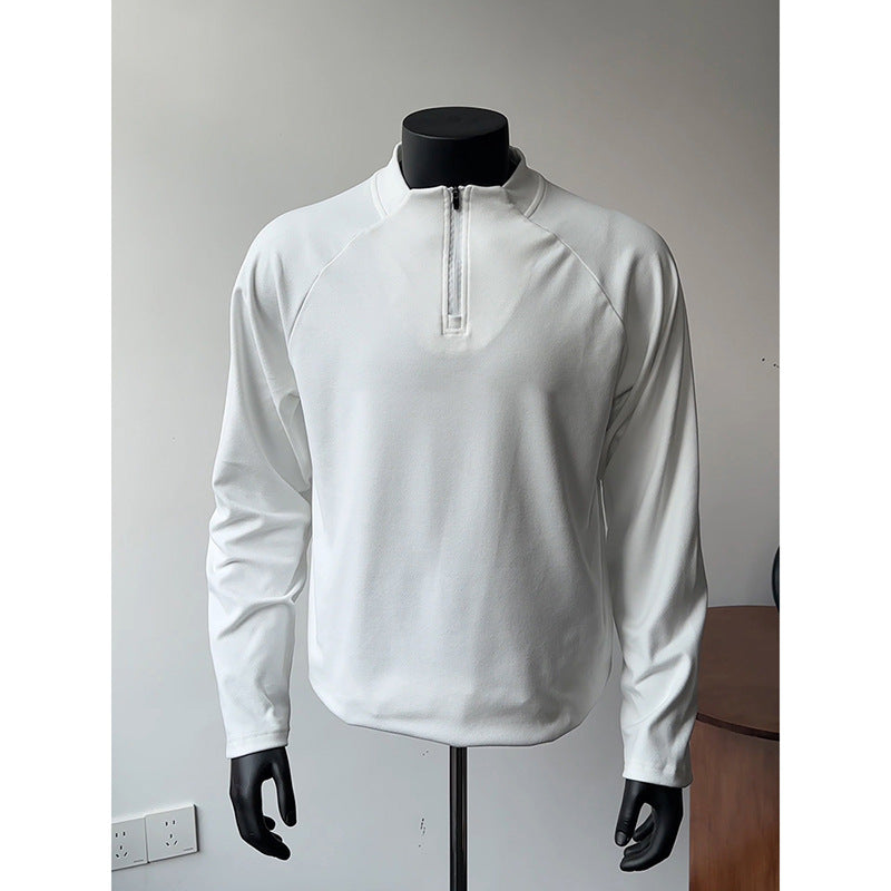 Herren Leichtes Funktions-Halbzip-Sweatshirt mit Stehkragen und Raglanärmeln Drune