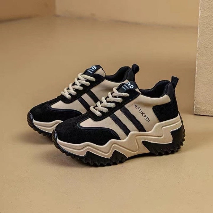 Damen Chunky Sneakers mit ergonomischer Dämpfung und rutschfester Sohle Drune