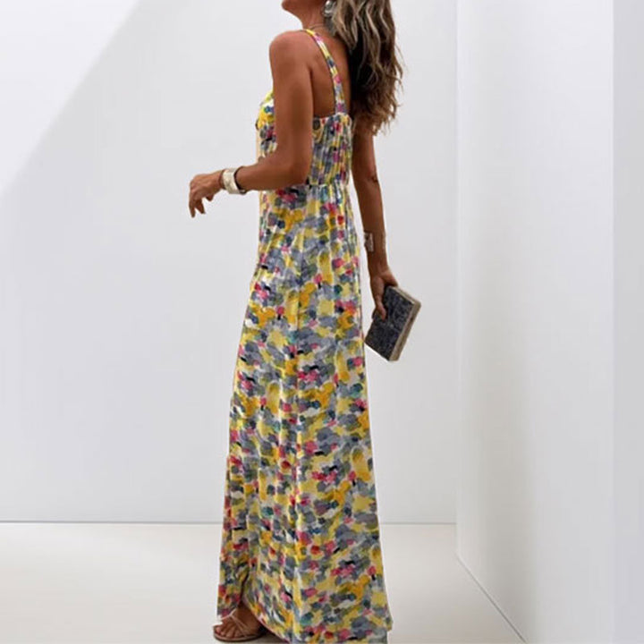 Damen Maxikleid mit kunstvollem Wickeldesign und floralem Muster Drune