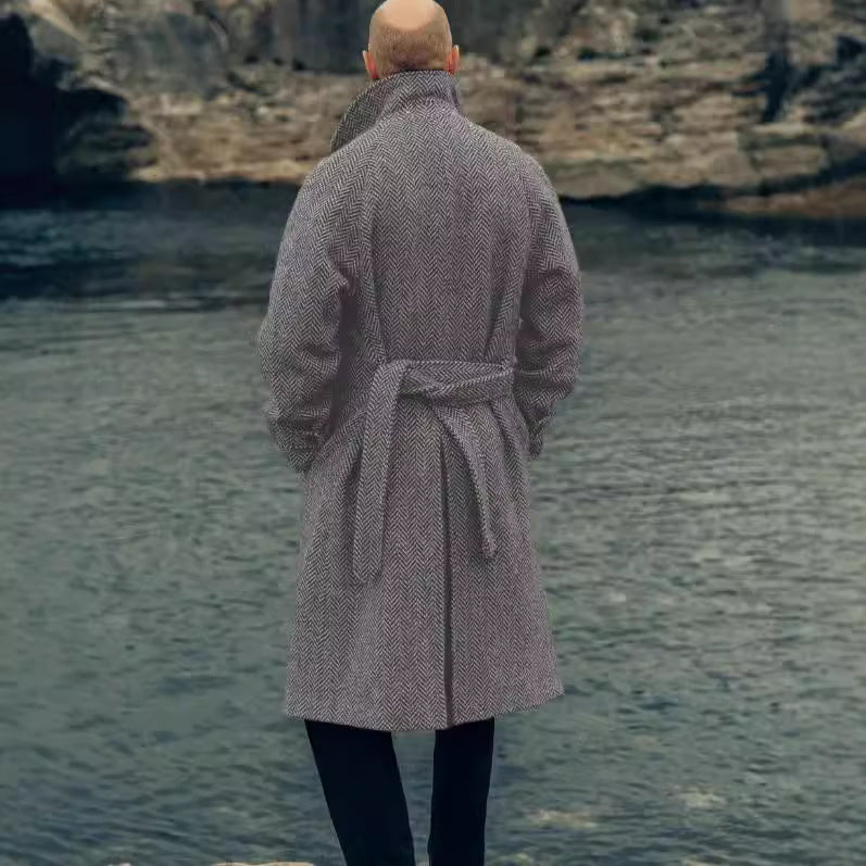 Herren eleganter und warmer Wollmantel Drune