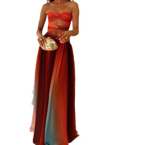 Damen Wickelkleid mit asymmetrischem Saum und verführerischem Schlitz Drune